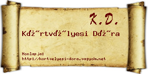 Körtvélyesi Dóra névjegykártya