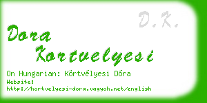 dora kortvelyesi business card